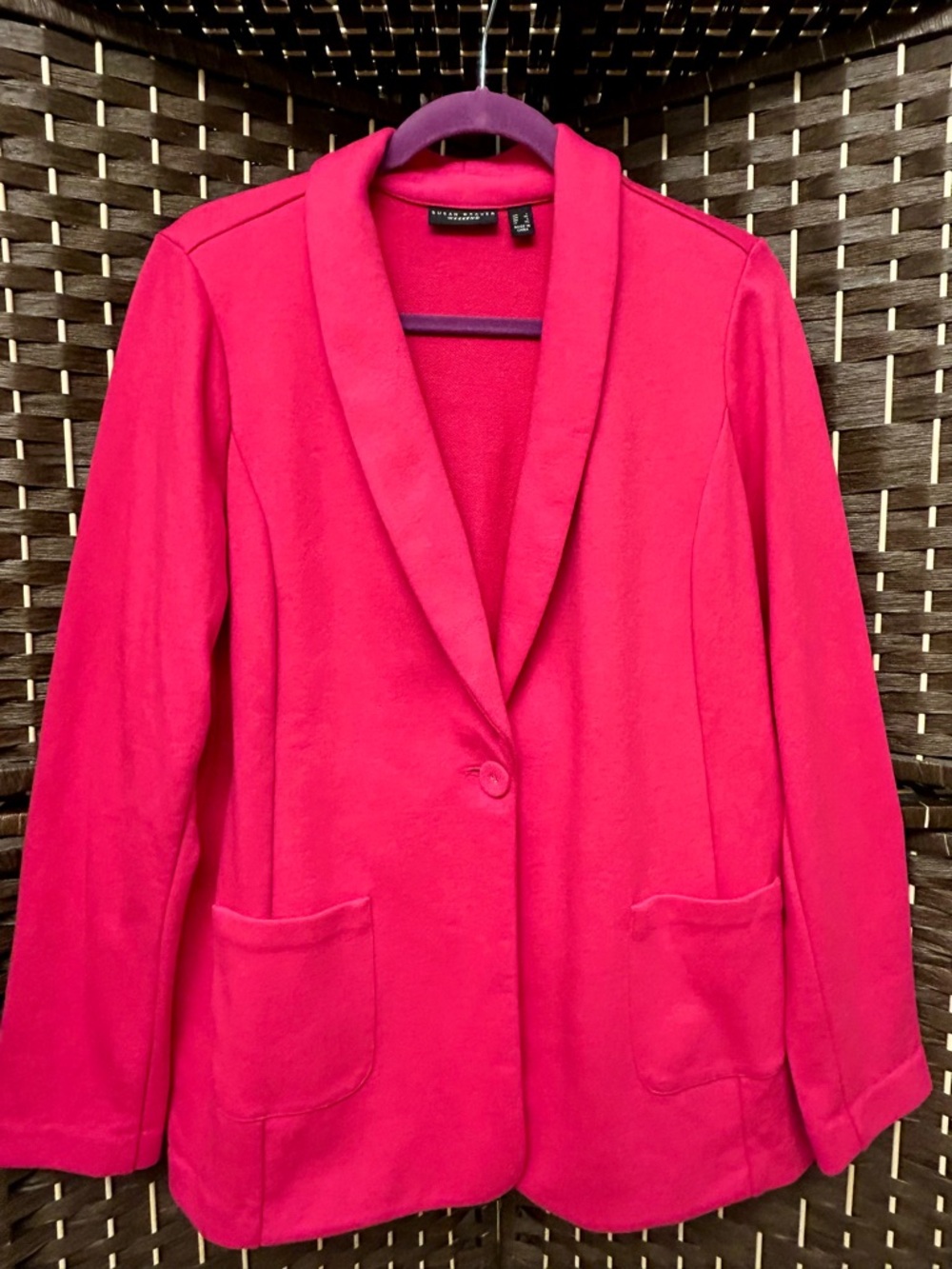 Susan Graver Weekend Rich Fuschia Marina Knit Blazer